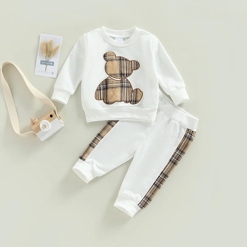 Plaid Bear Outfit Cozy & Stylish 2-Piece Set