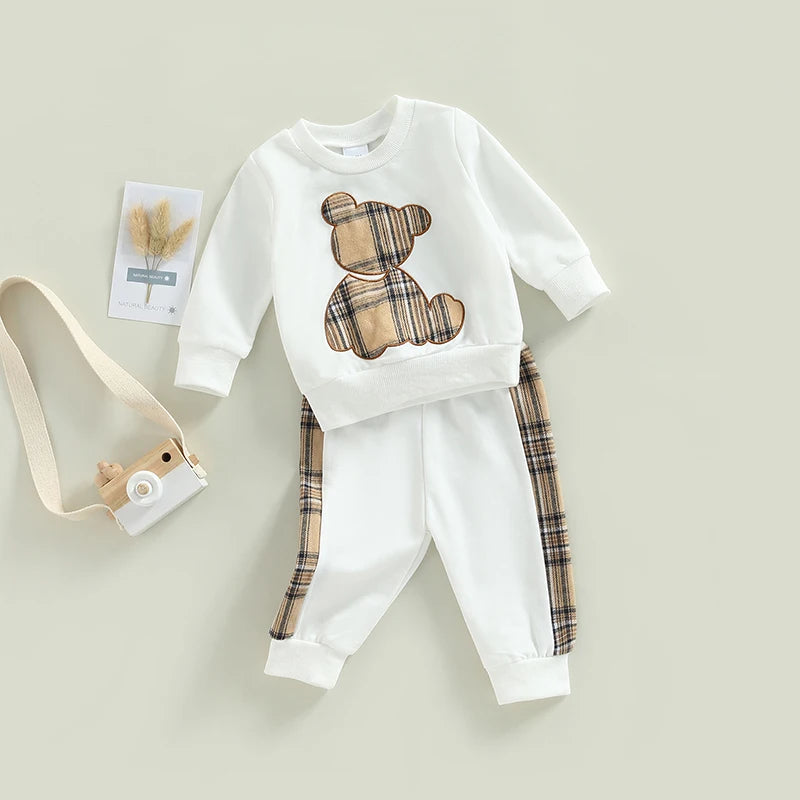 Plaid Bear Outfit Cozy & Stylish 2-Piece Set