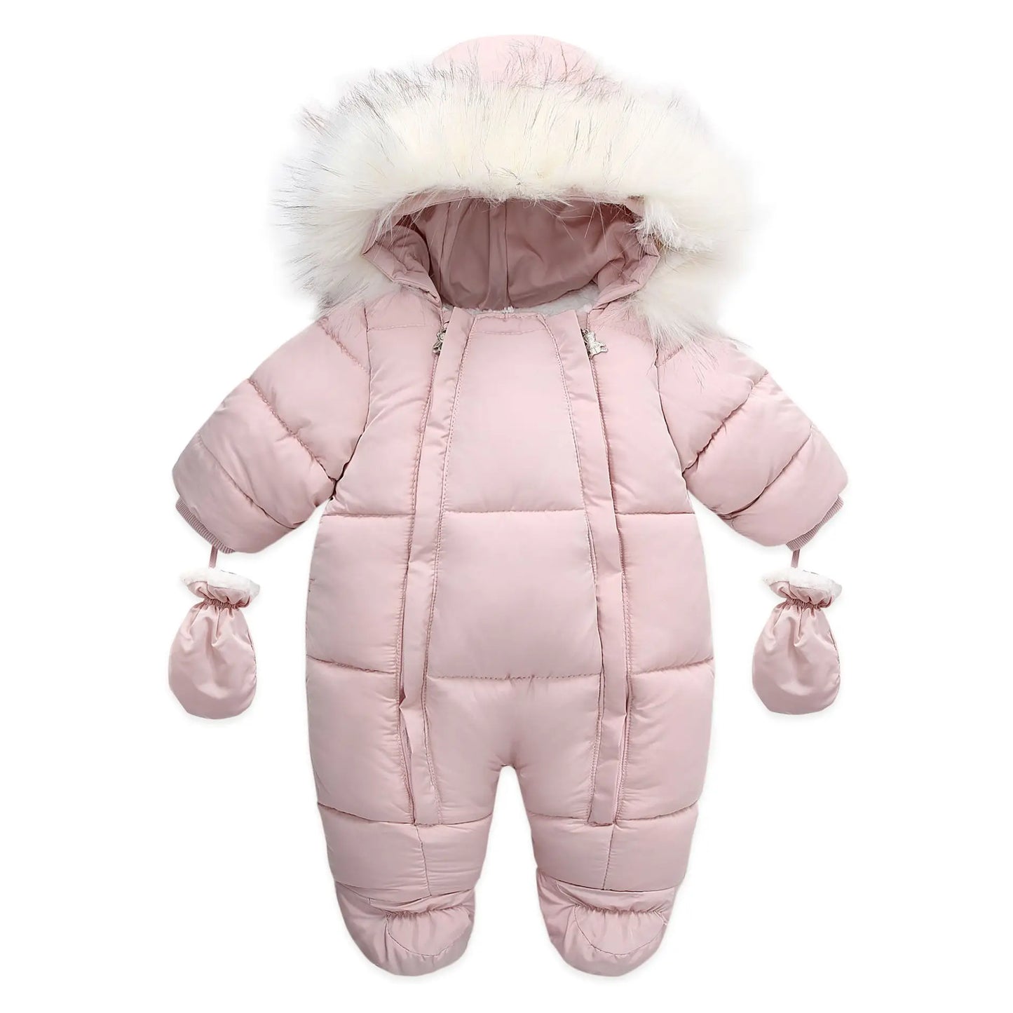 Winter Newborn Thick Jumpsuit Wool Hooded