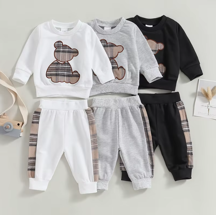 Plaid Bear Outfit Cozy & Stylish 2-Piece Set