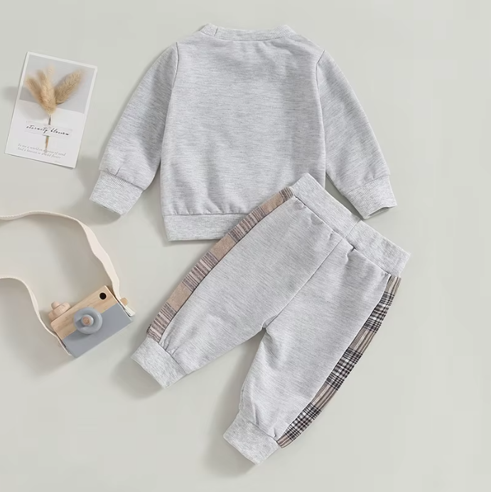 Plaid Bear Outfit Cozy & Stylish 2-Piece Set