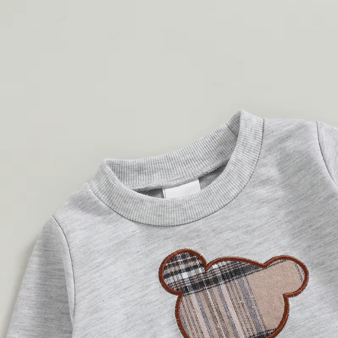 Plaid Bear Outfit Cozy & Stylish 2-Piece Set