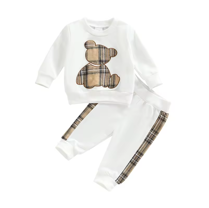 Plaid Bear Outfit Cozy & Stylish 2-Piece Set